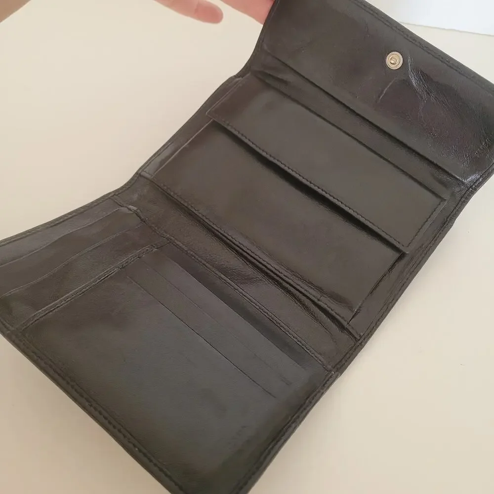 PRADA Portafogilo Donna Nero‎ Black Nappa Leather Wallet Large Envelope Medium